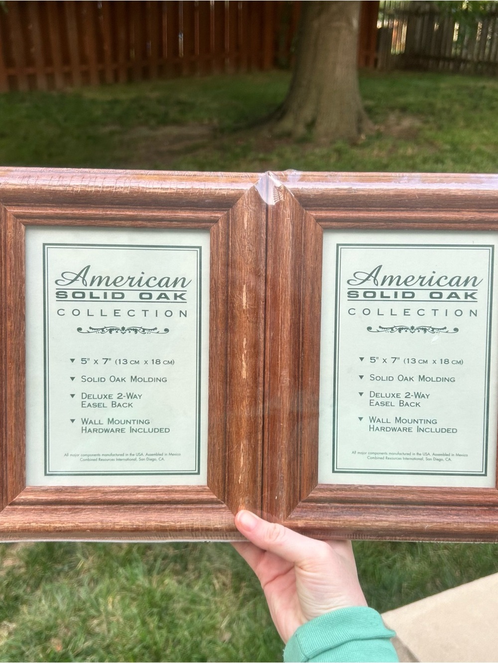 NEW American Solid Oak 5x7 Picture Frames 2 Pack